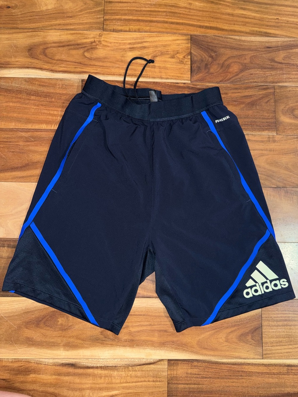 adidas juniors Black Athletic Shorts with Blue Accents